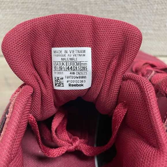 REEBOK | Mens Classic Workout Clean Cranberry Gum Trainers Shoe Size 10.5 Red